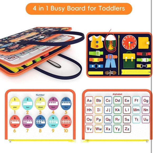 NWT Busy Board • 15 Activity Montessori Learning Toy• Travel Sensory Skill Board - Picture 2 of 7